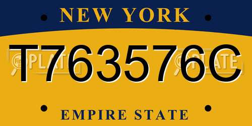 T763576C New York License Plate
