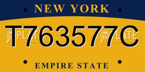 T763577C New York License Plate