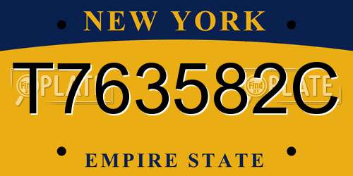 T763582C New York License Plate
