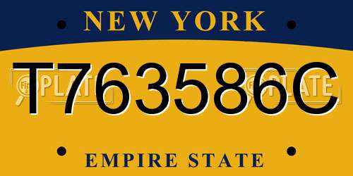 T763586C New York License Plate