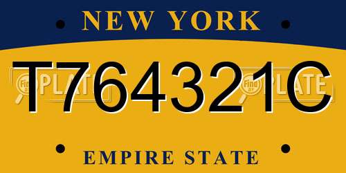 T764321C New York License Plate