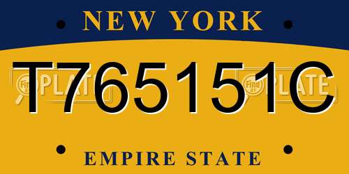 T765151C New York License Plate