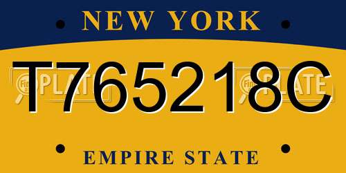 T765218C New York License Plate