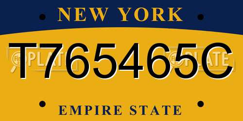 T765465C New York License Plate