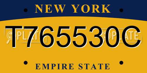 T765530C New York License Plate