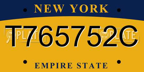 T765752C New York License Plate