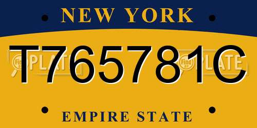 T765781C New York License Plate