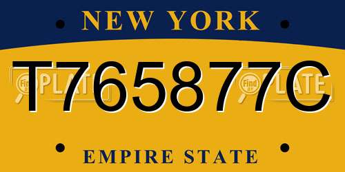T765877C New York License Plate