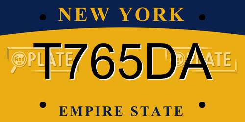 T765DA New York License Plate