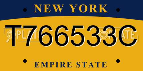 T766533C New York License Plate