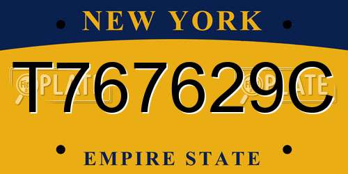T767629C New York License Plate