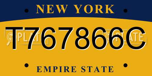T767866C New York License Plate