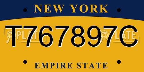 T767897C New York License Plate