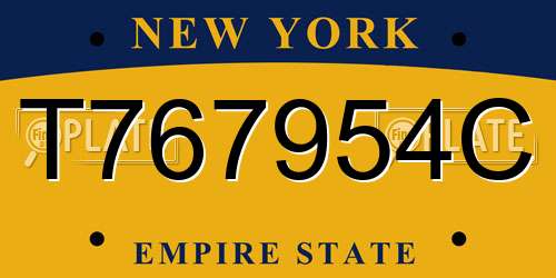 T767954C New York License Plate