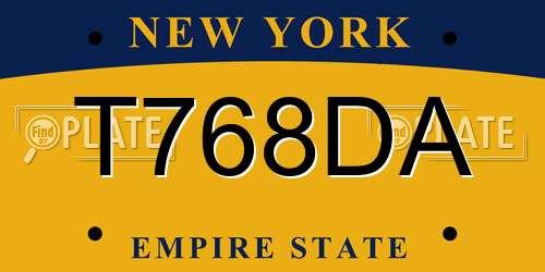 T768DA New York License Plate