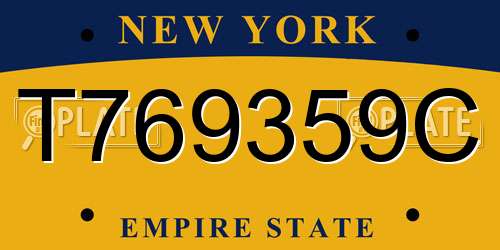 T769359C New York License Plate