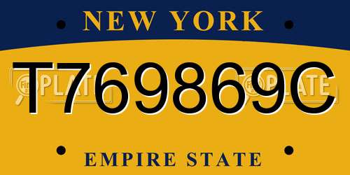 T769869C New York License Plate