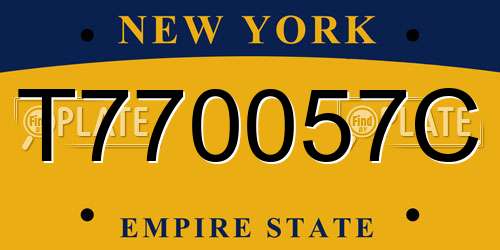 T770057C New York License Plate