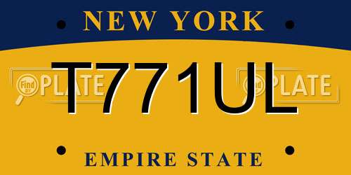 T771UL New York License Plate