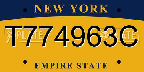 T774963C New York License Plate
