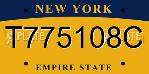 T775108C New York License Plate