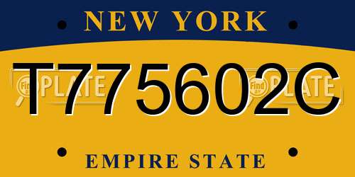 T775602C New York License Plate