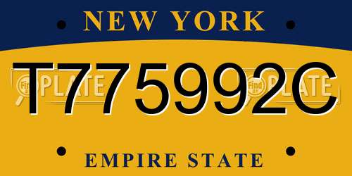 T775992C New York License Plate