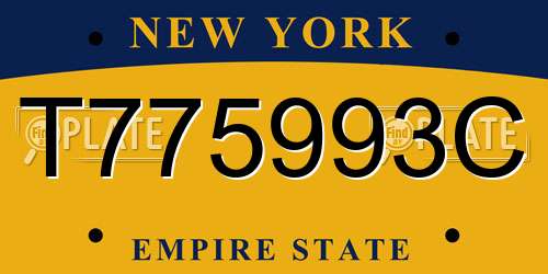 T775993C New York License Plate