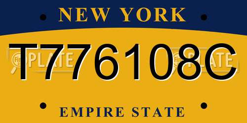 T776108C New York License Plate