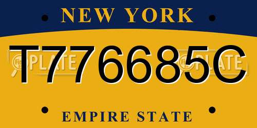 T776685C New York License Plate