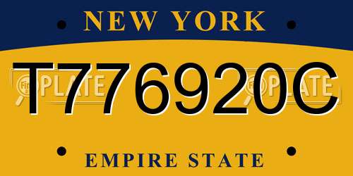 T776920C New York License Plate