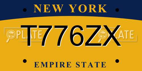 T776ZX New York License Plate