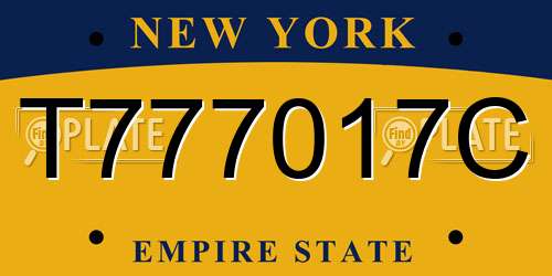 T777017C New York License Plate