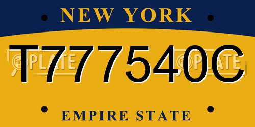 T777540C New York License Plate