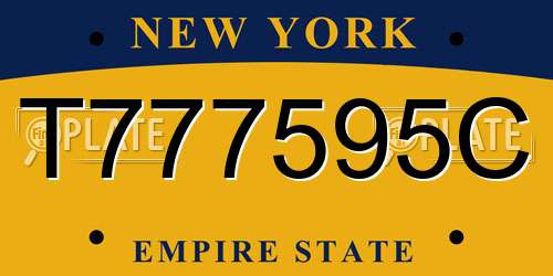 T777595C New York License Plate
