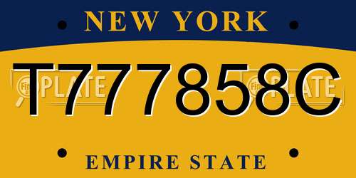 T777858C New York License Plate