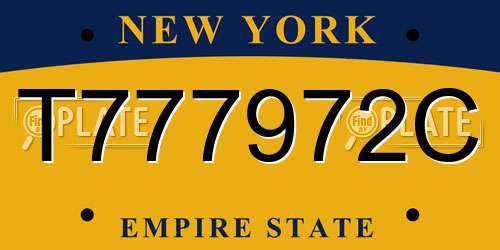 T777972C New York License Plate