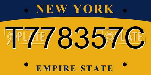 T778357C New York License Plate