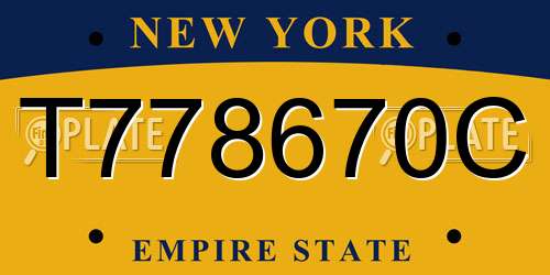 T778670C New York License Plate