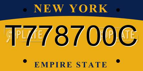 T778700C New York License Plate