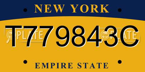 T779843C New York License Plate