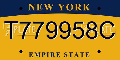 T779958C New York License Plate