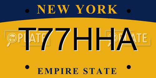 T77HHA New York License Plate
