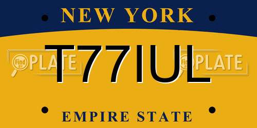 T77IUL New York License Plate