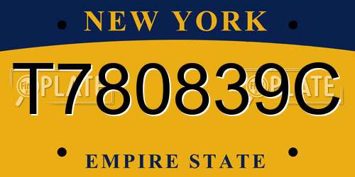 T780839C New York License Plate