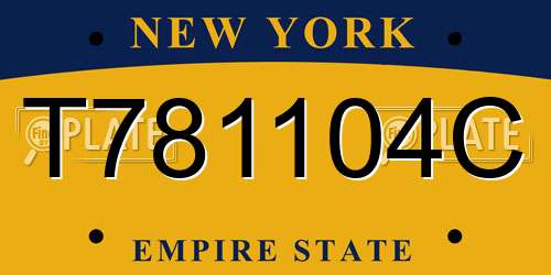 T781104C New York License Plate