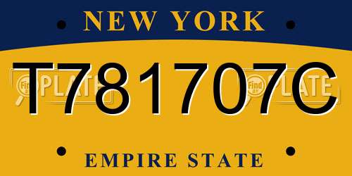 T781707C New York License Plate