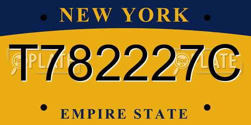 T782227C New York License Plate