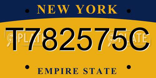 T782575C New York License Plate