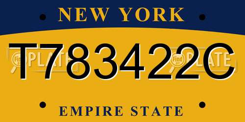 T783422C New York License Plate